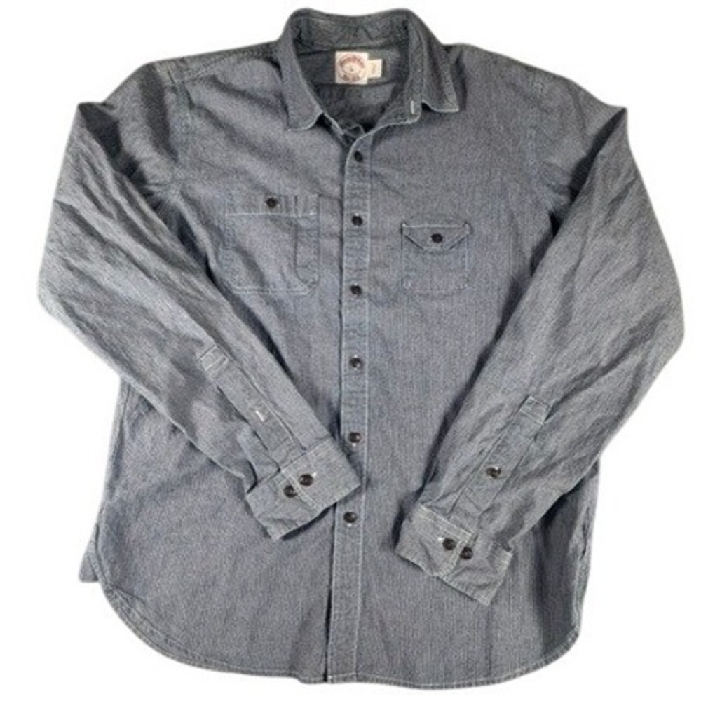 Brooks Brothers Button Down Mens L Blue White Microstripe Long Sleeve Shirt 1554